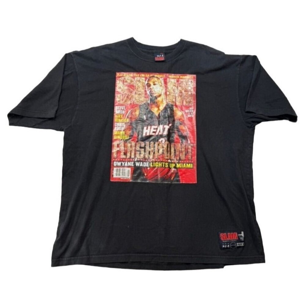 Vintage Dwayne Wade Miami Heat Slam Magazine NBA Basketball T-Shirt Mens XXXL 3X